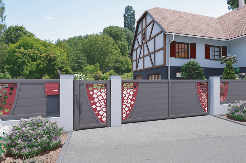 Portail, portillon et clôtures avec motifs géométriques design Fluidity
