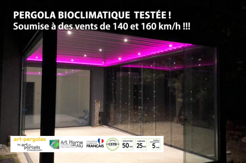 Pergola bioclimatique avec certification CSTB distribuée et installée en Alsace par Art et Pergolas Strasbourg
